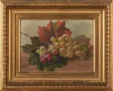 Andrew John Henry Way, Still Life with Grapes, oil on wood panel