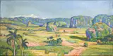 Universo Picazo Carrera, Valle con mogotes, oil on canvas