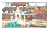 Augusto Oliva Blay, Paisaje urbano con techos, oil on canvas
