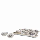 Meissen, Porcelain Blue Onion Decorated Coffee Set with Tray