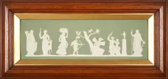 Wedgwood Green Jasper Dip Plaque, England, 19th century,