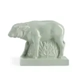 Untitled by Wedgwood Skeaping Water Buffalo, 1927, celadon glaze, modeled after an East African Buffalo calf born at the London Zoo in 1927, impressed sculptor and mark,  , sold Mar 2025