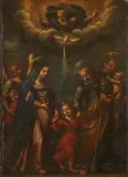 Spanish School, The Divine and Earthly Trinity, oil on canvas