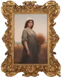 Untitled by Porcelain Plaque of Ruth, 1900, sold Mar 2025