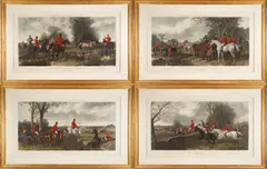 John Frederick Herring, Sr., Fores's National Sports, Fox Hunting (Set of Four Engravings), aquatint and engraving printed in color with hand finishing