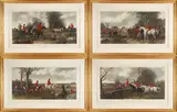 John Frederick Herring, Sr., Fores's National Sports, Fox Hunting (Set of Four Engravings), aquatint and engraving printed in color with hand finishing