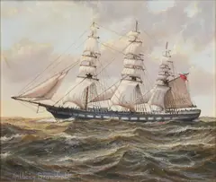Anthony Brandrett, The Clipper Waimate, oil on canvas