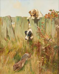 Ri Arthur Wardle, Just Missed, oil on canvas