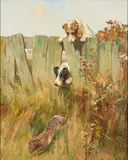 Ri Arthur Wardle, Just Missed, oil on canvas