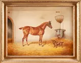William Eddowes Turner, A Chestnut Horse in the Stable, oil on canvas