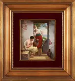 Kpm, Berlin Porcelain Plaque "Art Wins the Heart", 1900