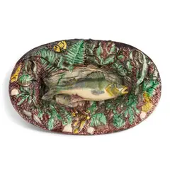 Palissy-type Earthenware Fish Platter, France, 19th century,