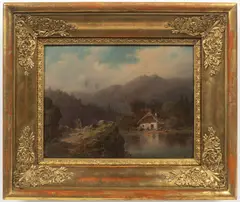 Josef Navrátil, Cottage Under the Mountains, After 1850, oil on cardboard