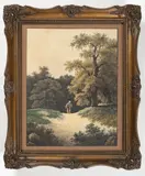 Vilem Havranek, Man on a Path, 1833, indian ink, watercolour, gouache, cardboard