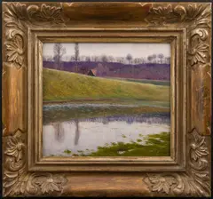 František Kaván, Landscape Near Železnice, 1901-1902, oil on cardboard