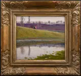 František Kaván, Landscape Near Železnice, 1901-1902, oil on cardboard