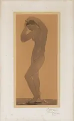 Joseph Bernard, Standing Nude, Around 1905, pen, watercolour, paper