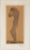 Joseph Bernard, Standing Nude, Around 1905, pen, watercolour, paper
