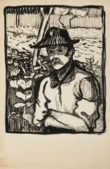 Otakar Kubín, In the Garden, Around 1907-1908, indian ink on paper
