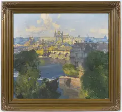 Jaroslav Šetelík, View of Prague, Around 1920, oil on canvas