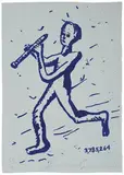 Jonathan Borofsky, Pied Piper, 1990, Color lithograph on paper