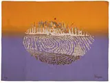 June Wayne, White Visa (Visa Series) (2), 1973, Woven wool tapestry