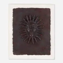 Marisol Escobar, Untitled (Artist's Fingers and Face), 1981, painted cast paper
