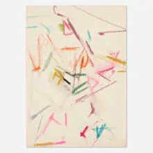 Untitled by Mercedes Matter, pastel on paper, sold Mar 2022