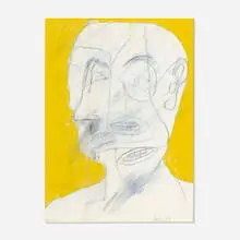 Joseph Amar, Portrait of a Man, 1981, graphite and gouache on paper