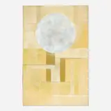 Eugenia Sumiye Okoshi, White Disc on Yellow Background, oil on canvas