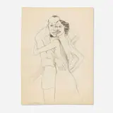 Hilla Rebay, Dancing Couple, graphite on paper