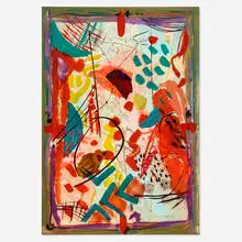 Composition by Lamar Briggs, mixed media on paper, sold Mar 2022