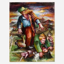Steven Campbell, Untitled, oil on paper laid to linen