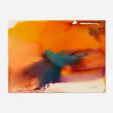 Phenomena Breaking Clouds by Paul Jenkins, 1978, watercolor on paper, sold Mar 2022