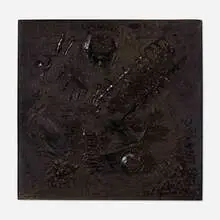 Lloyd Raymond Ney, Black on Black, mixed media on panel