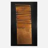 Untitled (Wall sculpture) by Modern, welded bronze, nails, painted MDF, sold Feb 2025