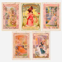 Eugene Grasset, The Seasons calendar for La Belle Jardinière, 1904, offset lithograph in colors on paper with string; print mounted to cardstock