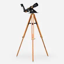TeleVue Optics, TV-85 APO refractor telescope, enameled and powder-coated metal, brass, plastic, glass, walnut