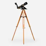 TeleVue Optics, TV-85 APO refractor telescope, enameled and powder-coated metal, brass, plastic, glass, walnut