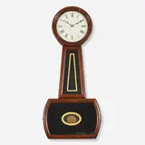Howard & Davis, No. 2 Regulator banjo wall clock, c. 1850, cherry with hand-painted grain details, reverse-painted and gilt glass, printed paper over metal, brass-plated zinc