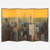 Akihiko Iwanami, New York Skyscrapers (six-panel folding screen)