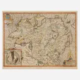 John Speed, Map of Province of Ulster, c. 1610, engraving on laid paper with hand-coloring