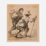 Ferdinand Kobell, Travelers with Knapsacks, etching