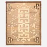 Rug by Navajo & Diné, c. 1935, hand-woven wool, sold Feb 2025