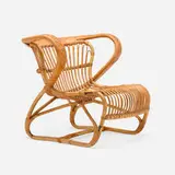 Viggo Boesen, Lounge chair, c. 1970, bamboo, rattan