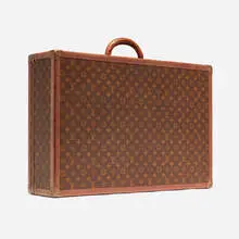 Louis Vuitton, Bisten trunk, 1963, vinylized canvas, leather, brass