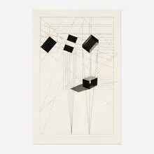 Ronald Davis, Rotation Tilt, 1980, etching on paper