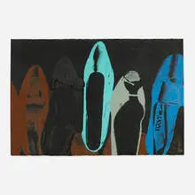 Andy Warhol, Shoes, 1980, screenprint with diamond dust on Arches Aquarelle (cold pressed) paper