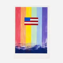 Ross Bleckner, Gay Flag, 1993, lithograph on paper