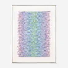 Irving Harper, Untitled, string and paper construction suspended in acrylic box